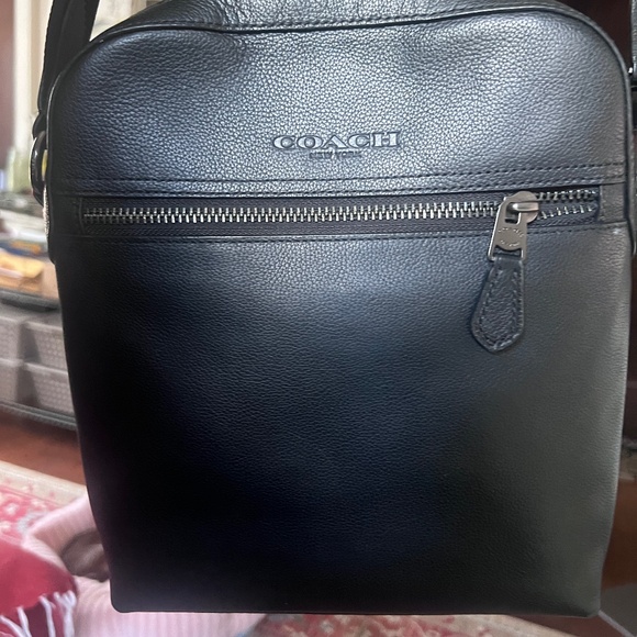 Coach black leather bag